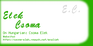 elek csoma business card